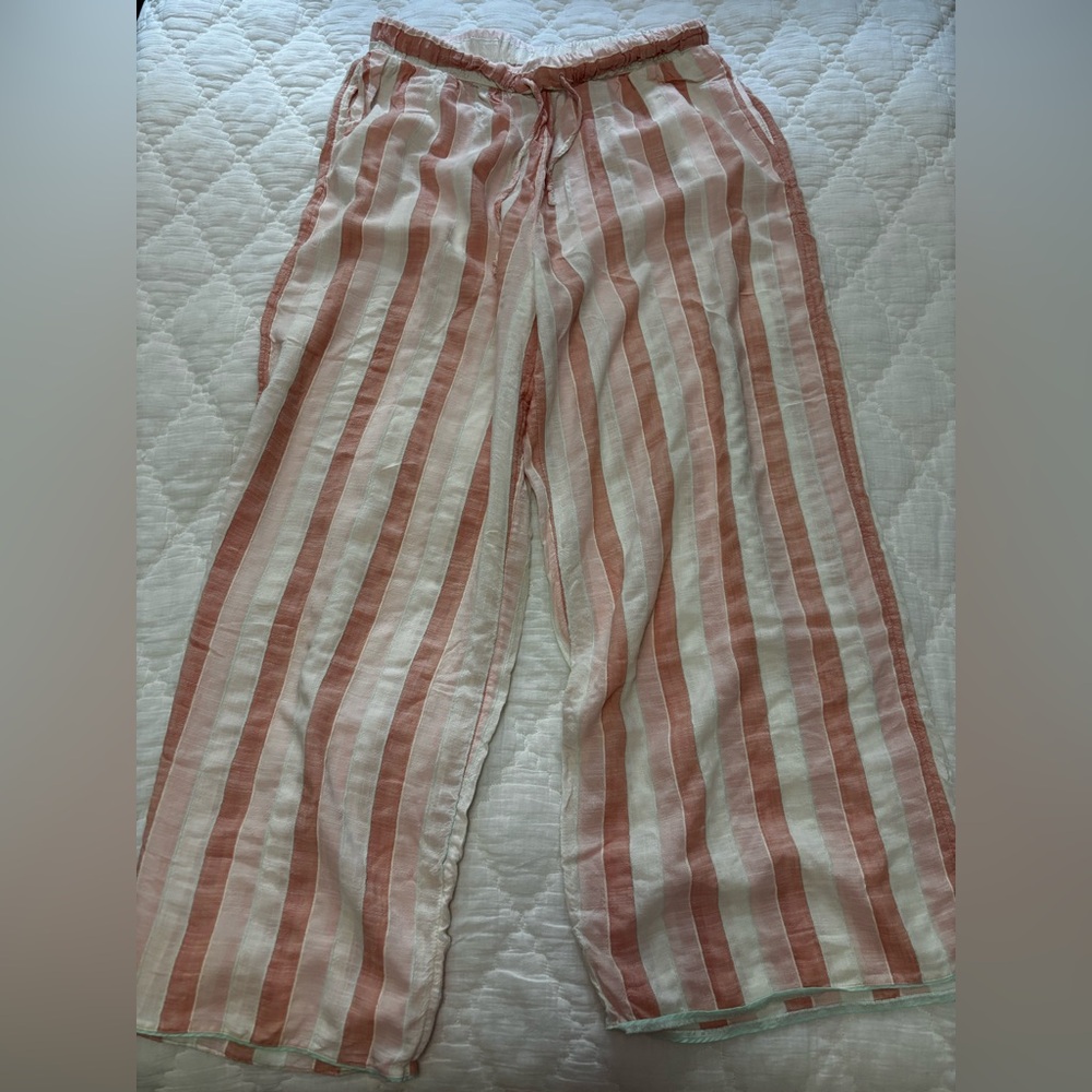 Anthropologie Pink Combo Scalloped Sleep Trousers